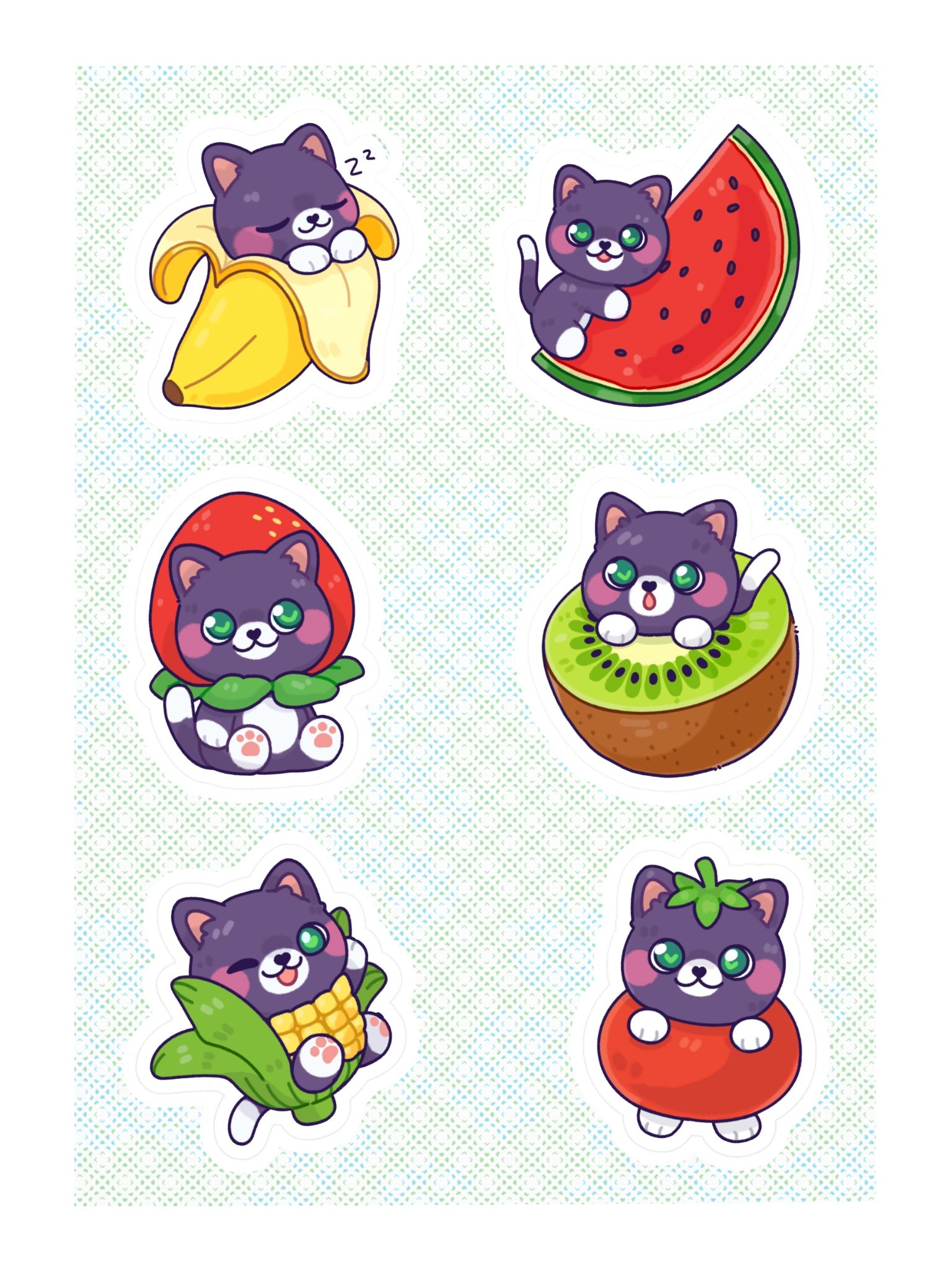 Fruit Cat Salem Sticker Sheet product image (3)
