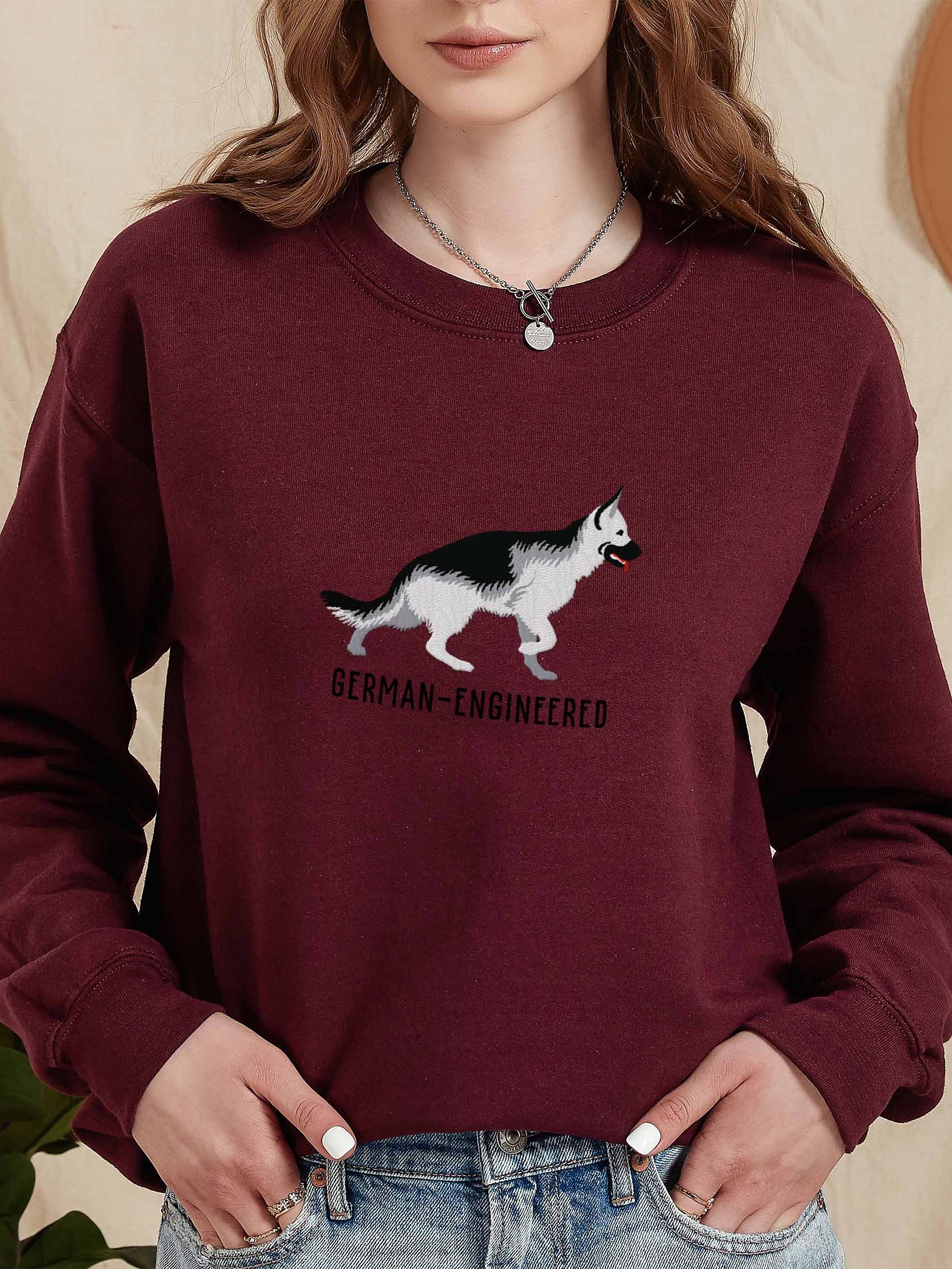German-Engineered Sweatshirt (Embroidered) of a German Shepherd(Silver) product image (2)