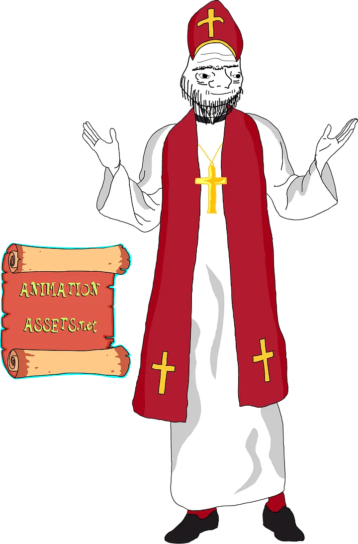 Talking Beckoning Red White Priest | Adobe animated ANA file product image (1)