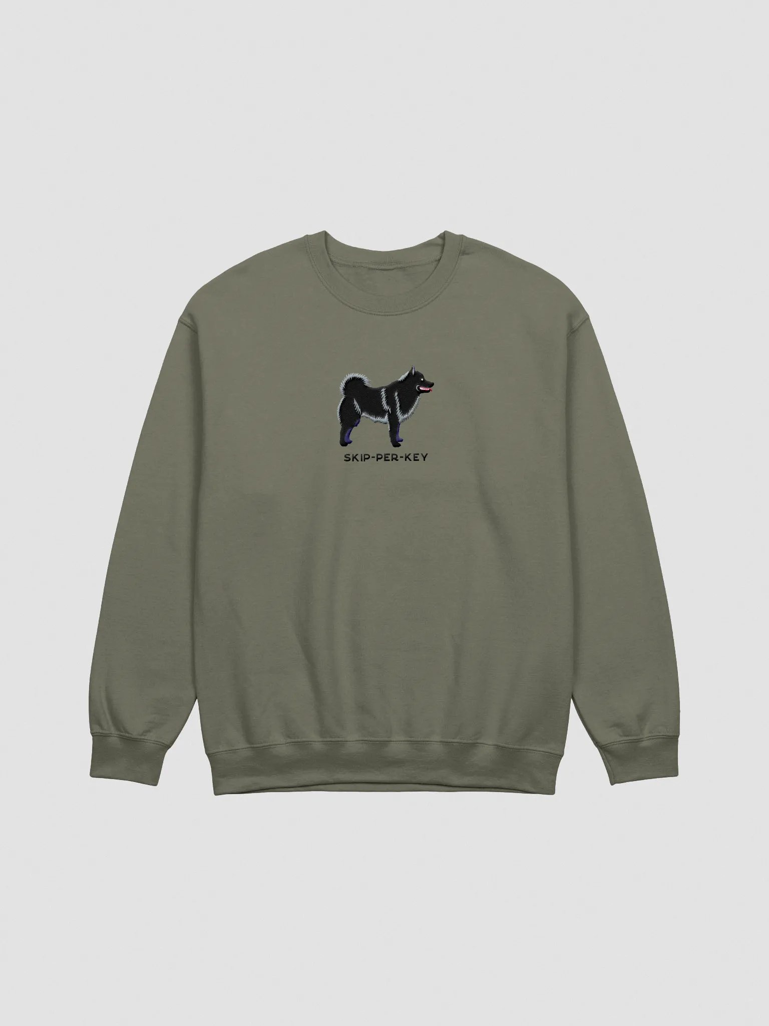 Skip-Per-Key Sweatshirt (Embroidered) of a Schipperke(Black) product image (3)