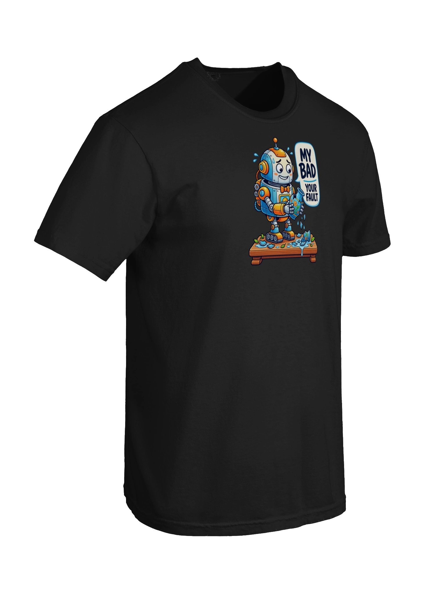 My Bad Your Fault Robot Graphic T-Shirt product image (10)