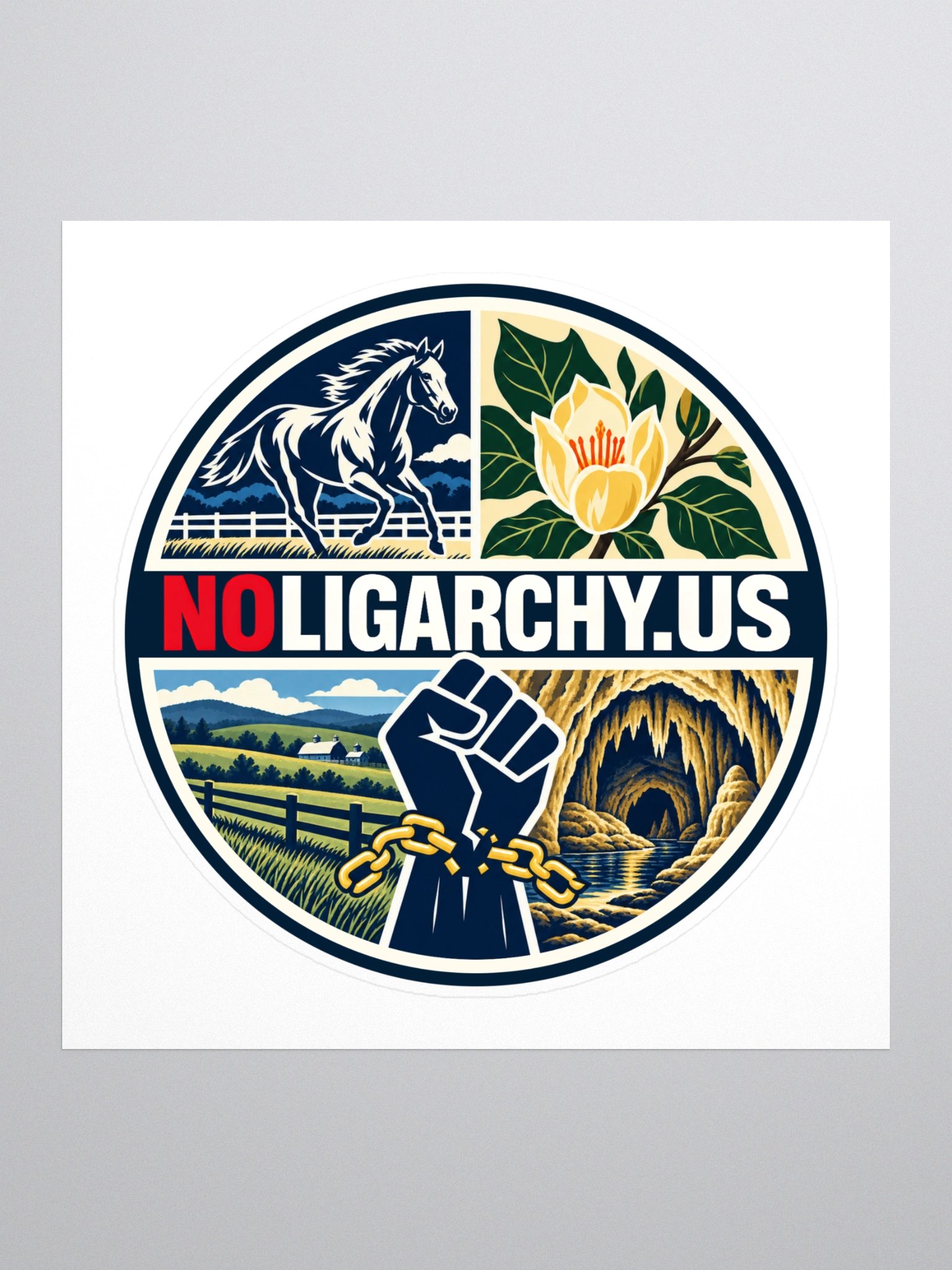 Kentucky NOLIGARCHY.US sticker product image (1)