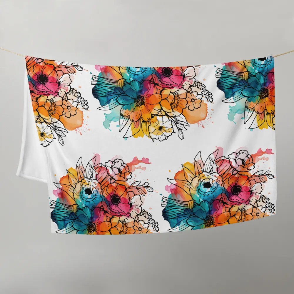 Ink Splatter Floral Bliss Throw Blanket product image (10)
