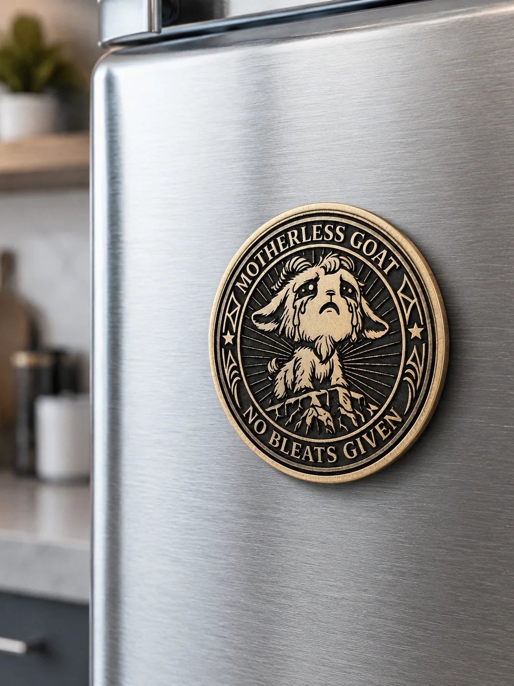 Motherless Goat Solid Brass Coin Magnet product image (2)