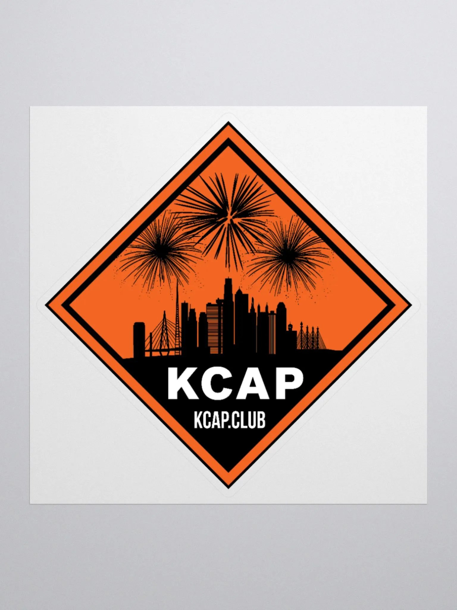 KCAP Stickers - Black Logo on Orange product image (1)
