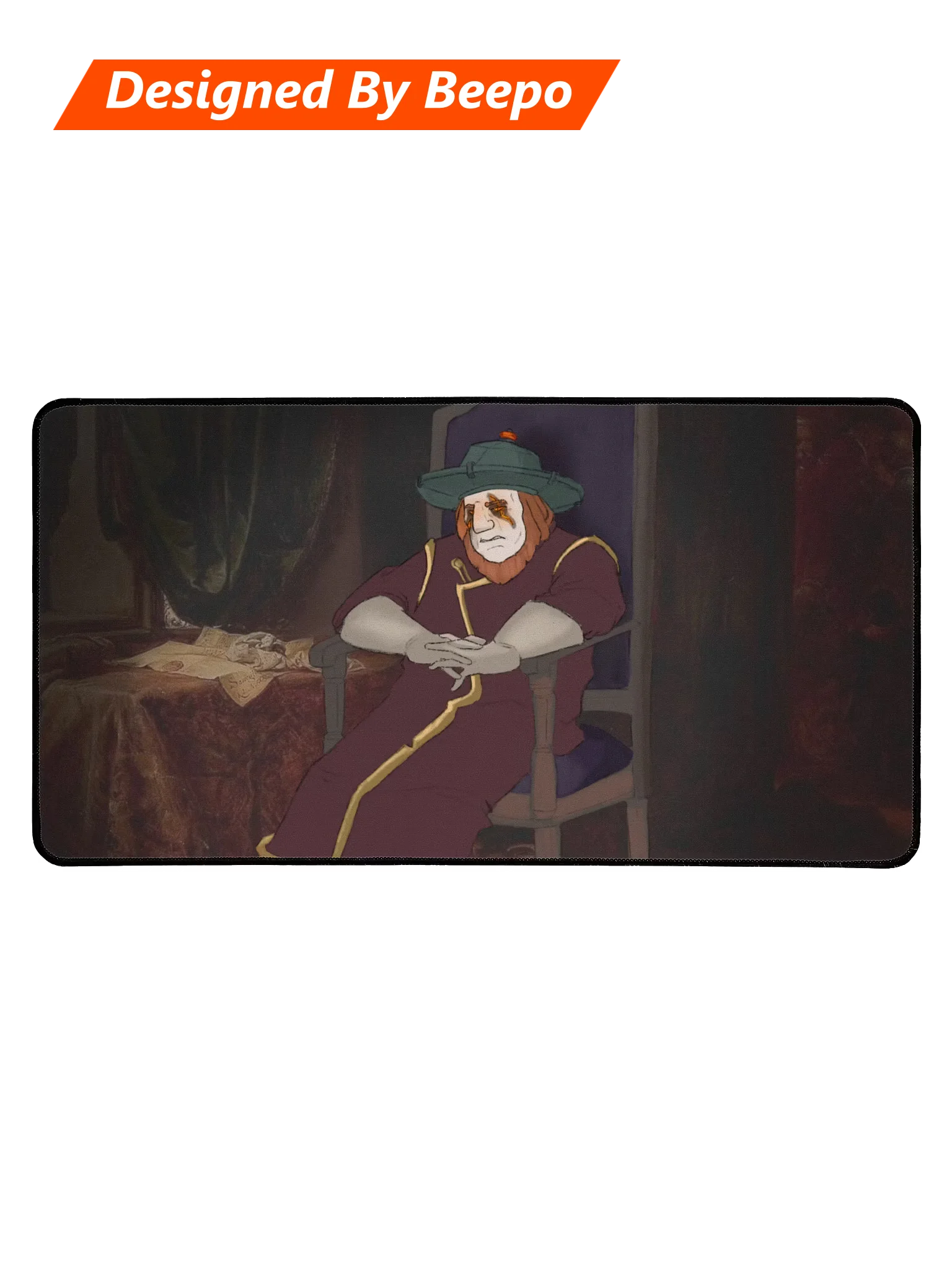 Sad Chinese Christmas Clown Mousepad product image (1)