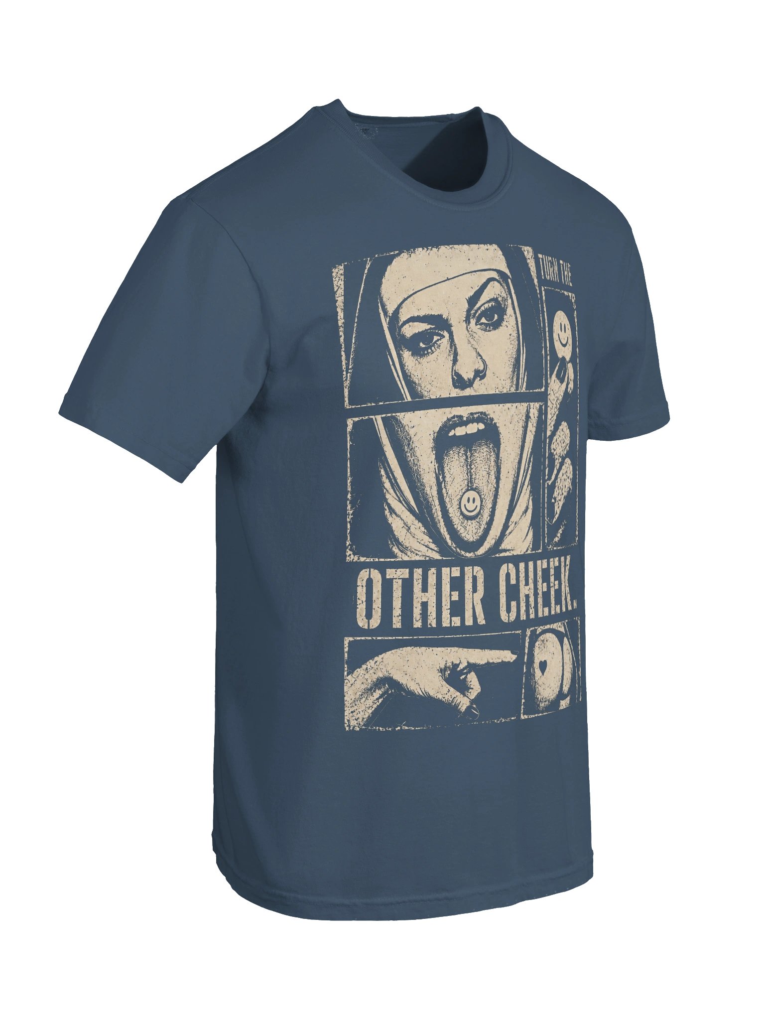 Turn the other cheek - Nun // Heavyweight Vintage Graphic Tee product image (41)
