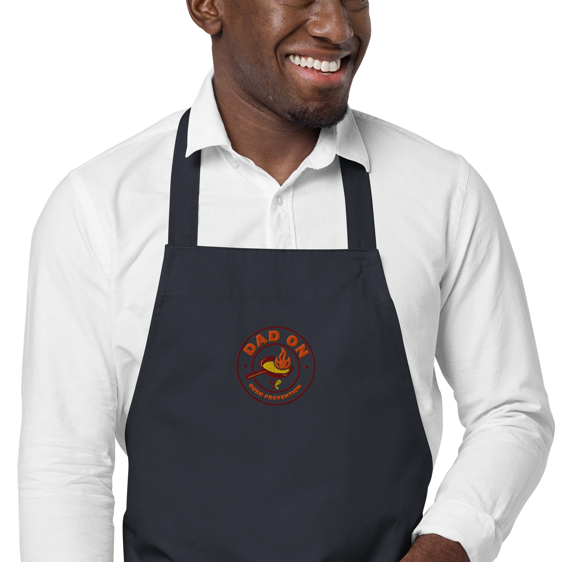 Dad on Burn Prevention – Premium Embroidered Kitchen & BBQ Apron for Men Who Keep the Flames Under Control product image (1)