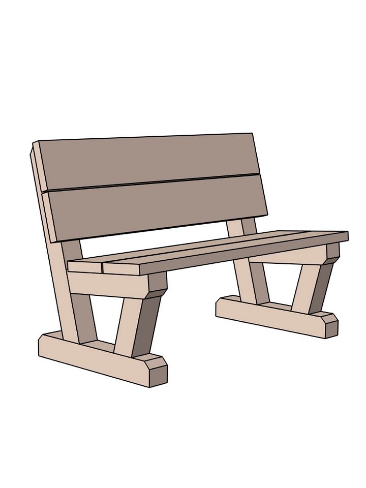 Outdoor Bench Plans - 4x4 Legs product image (1)
