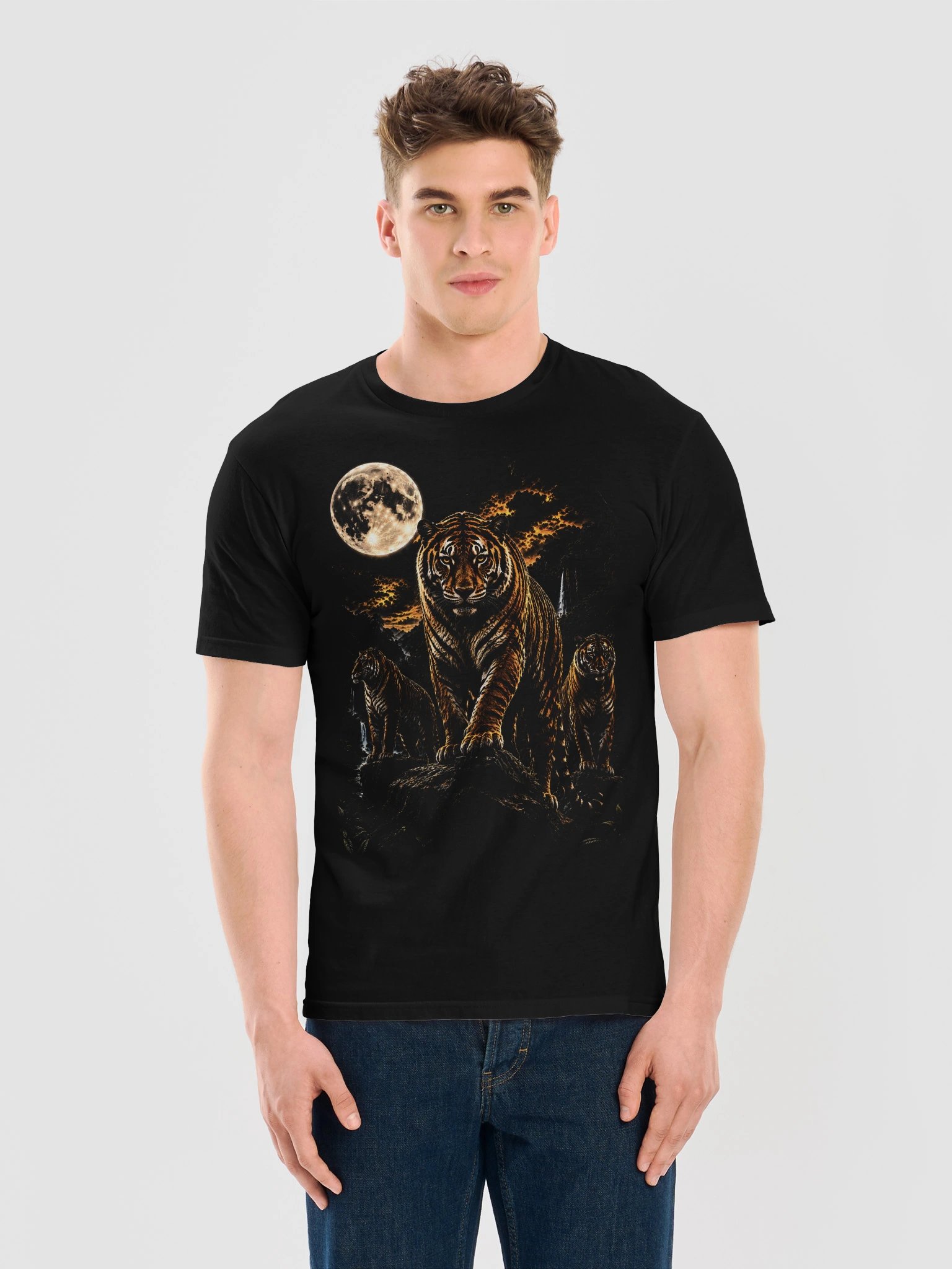 Bengal Tiger Howling Moon Tshirt | Legendary Wildlife Shirt product image (6)