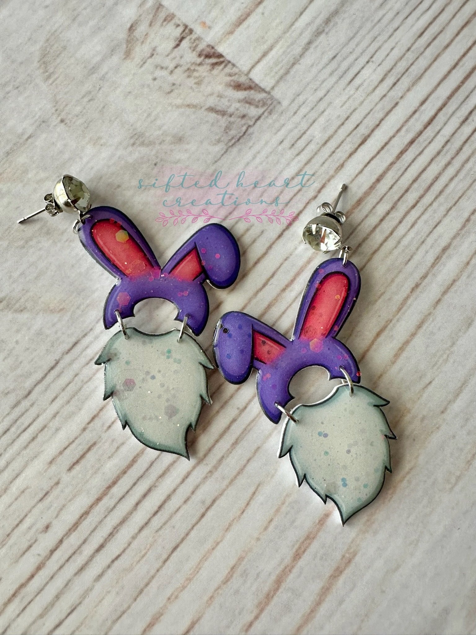 Easter Bunny Gnome Dangle Earring product image (1)
