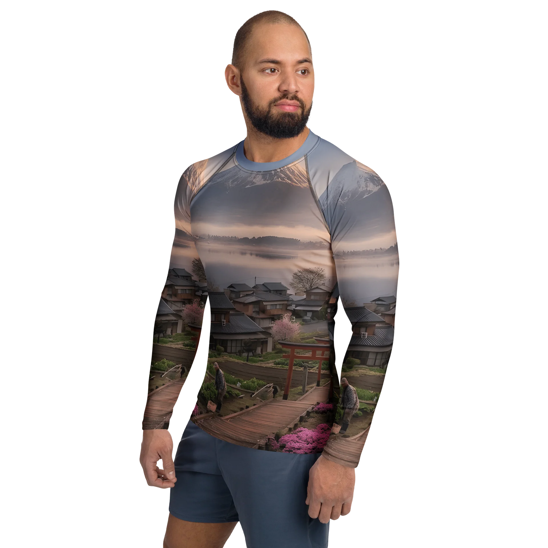 Men's Mount Fuji Long Sleeve Rash Guard | UPF 50+ Sun Protection product image (5)