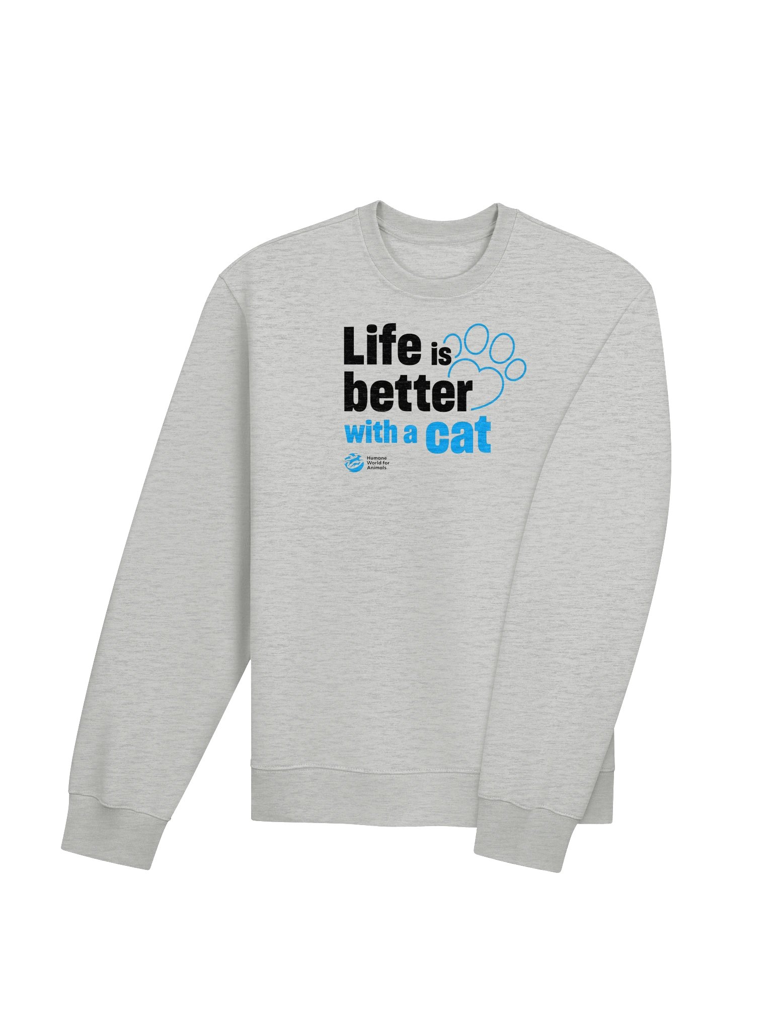 Life is better with a cat - typographic - Sweatshirt product image (4)