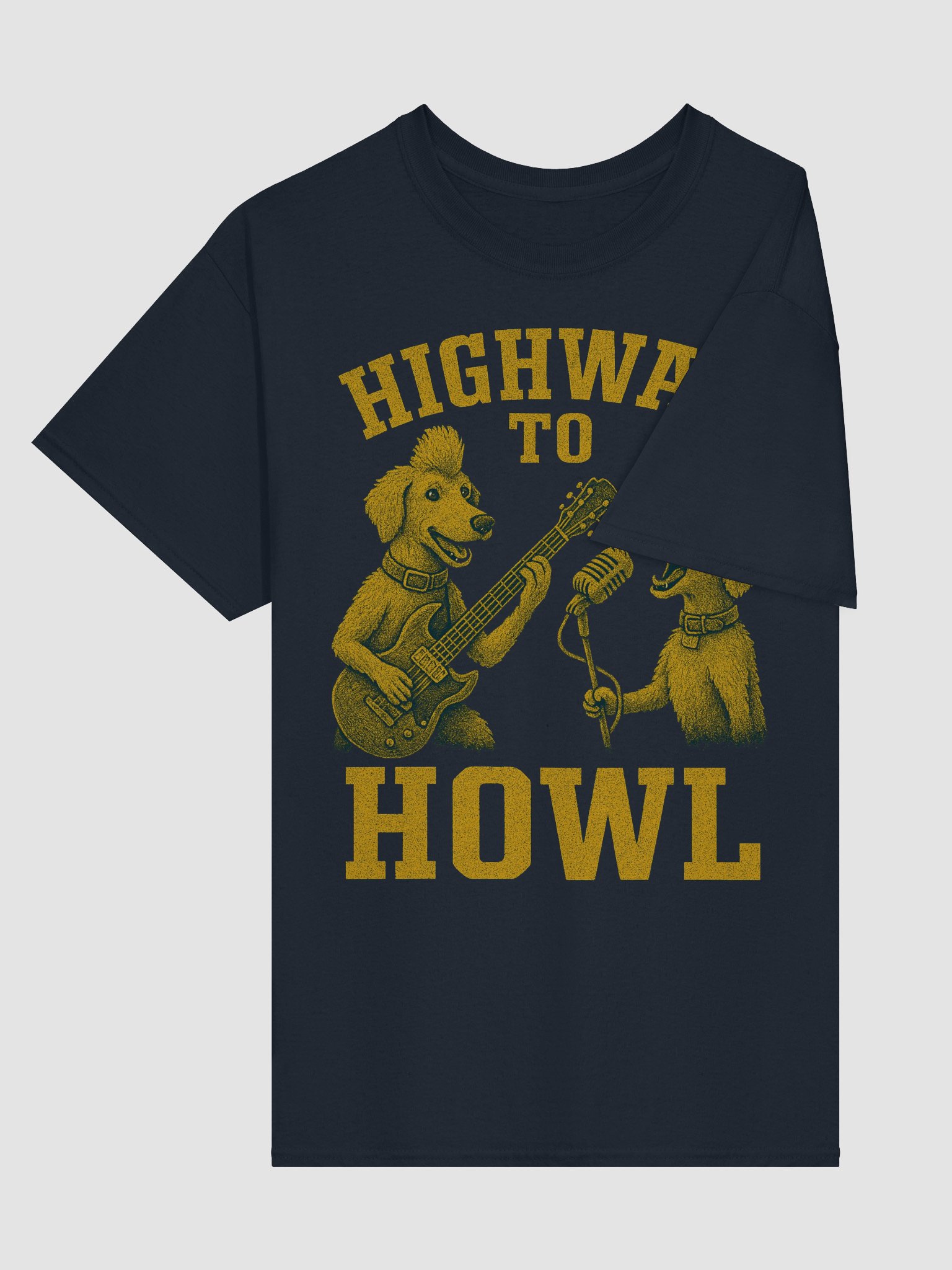 Highway to Howl Band T-Shirt - Cute Dogs Playing Guitar product image (3)