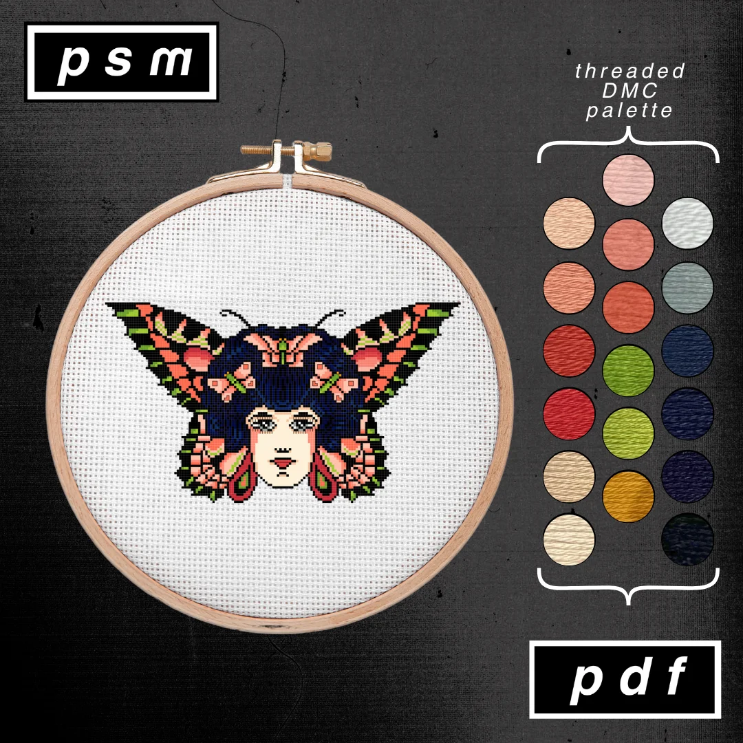 Bert Grimm Traditional Butterfly Lady Head Pattern product image (1)