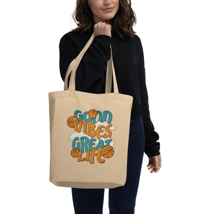 Good Vibes Great Life Basketball Tote Bag product image (2)