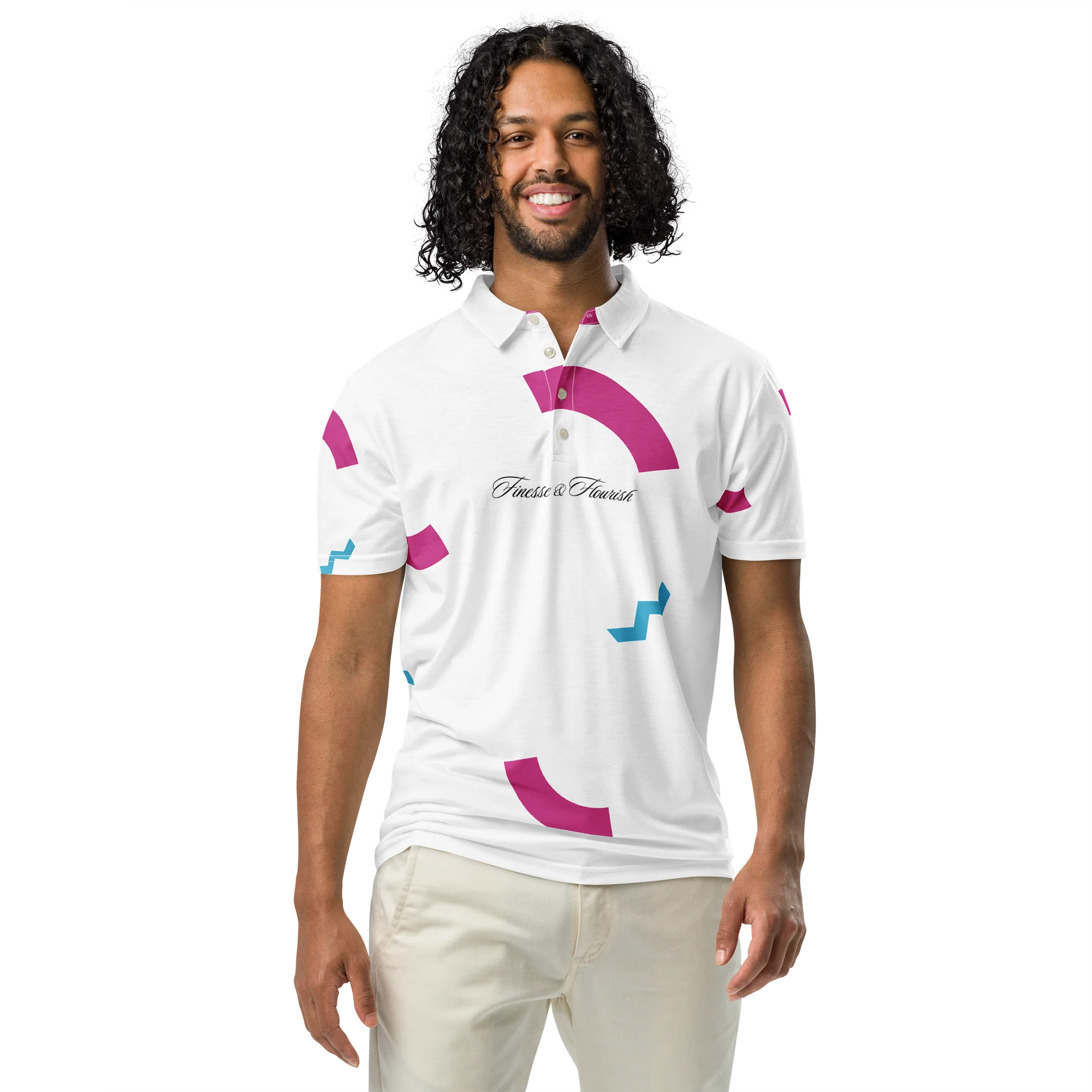 F&F Script 89 Slim Fit Polo Shirt (WHT) product image (3)