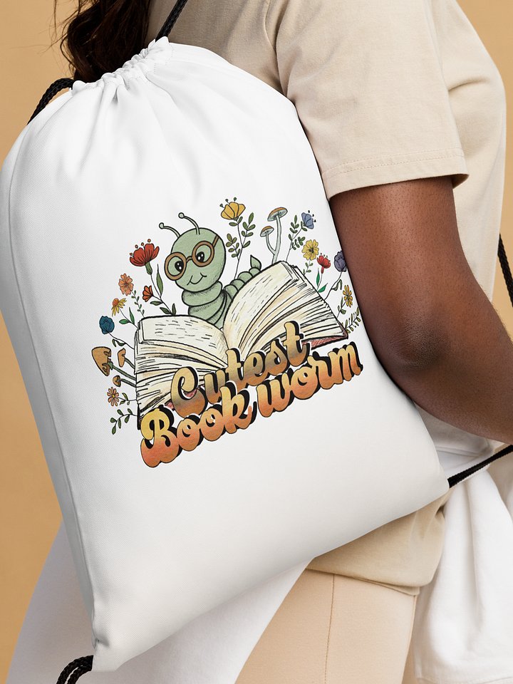 Drawstring Bag Cutest Bookworm product image (1)