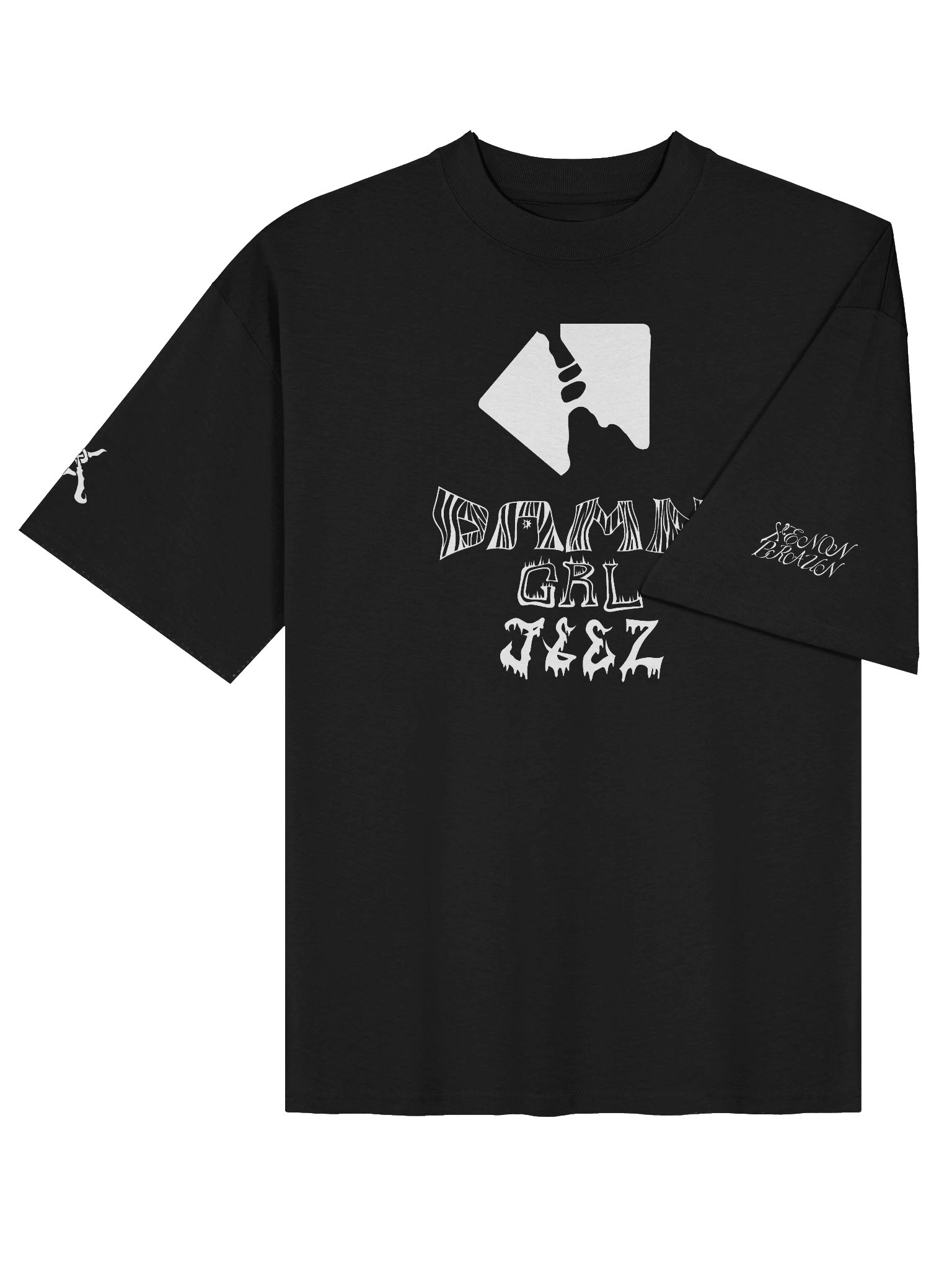 DAMN GRL JEEZ Xenon Braun Tee Black product image (4)