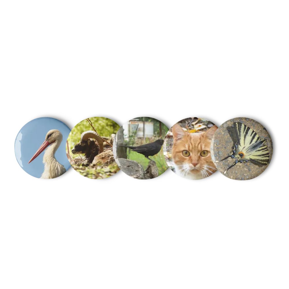 Set of Pin Buttons - Various Animals product image (4)