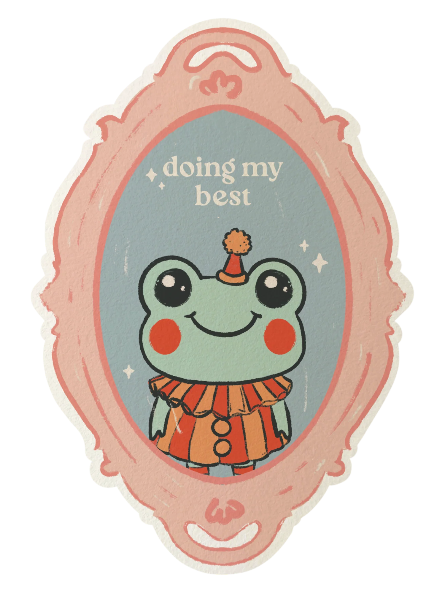 'Doing My Best' Clown Frog Sticker product image (4)