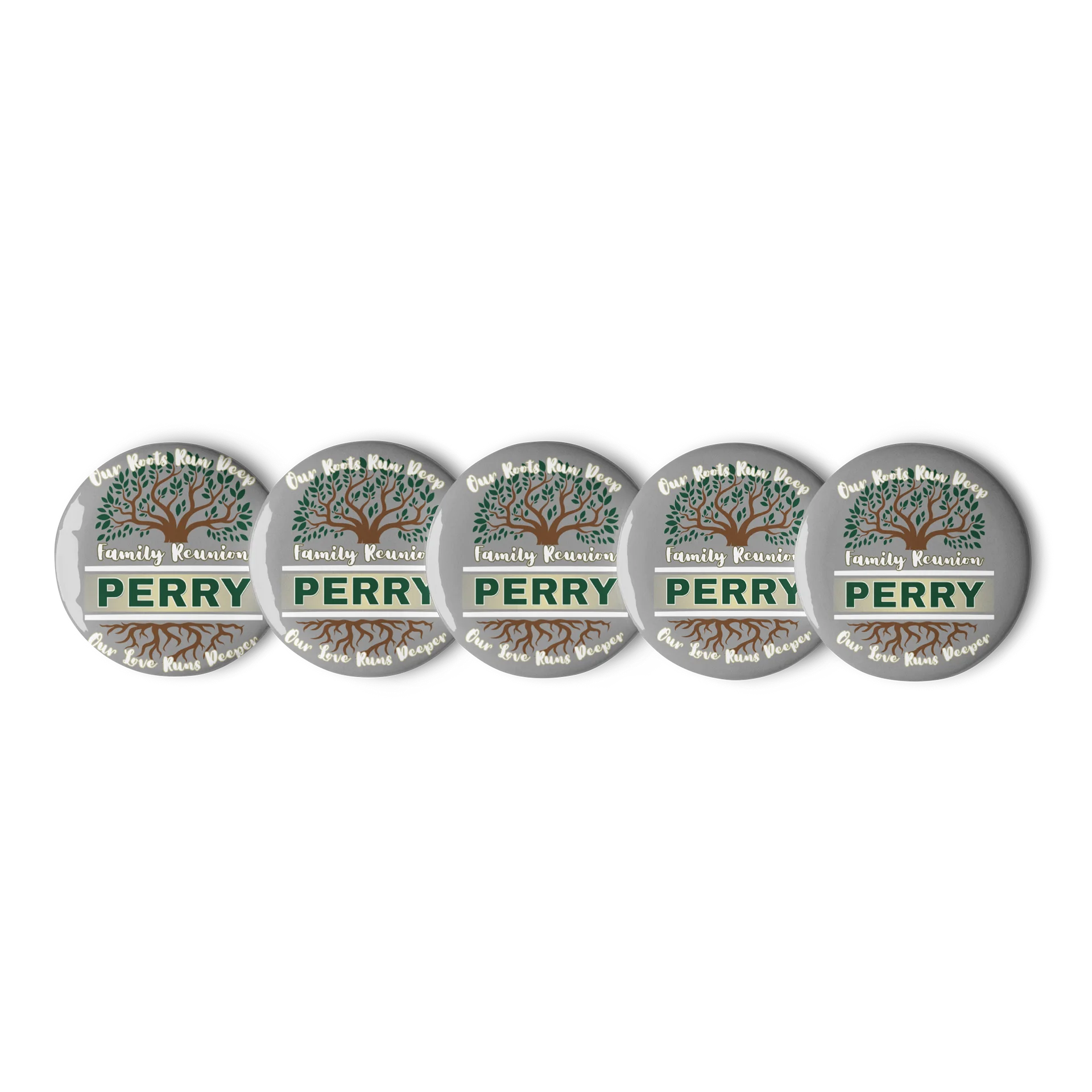 Family Tree Pin Buttons for Perry Family Reunion 2026 | Legacy Edition product image (1)