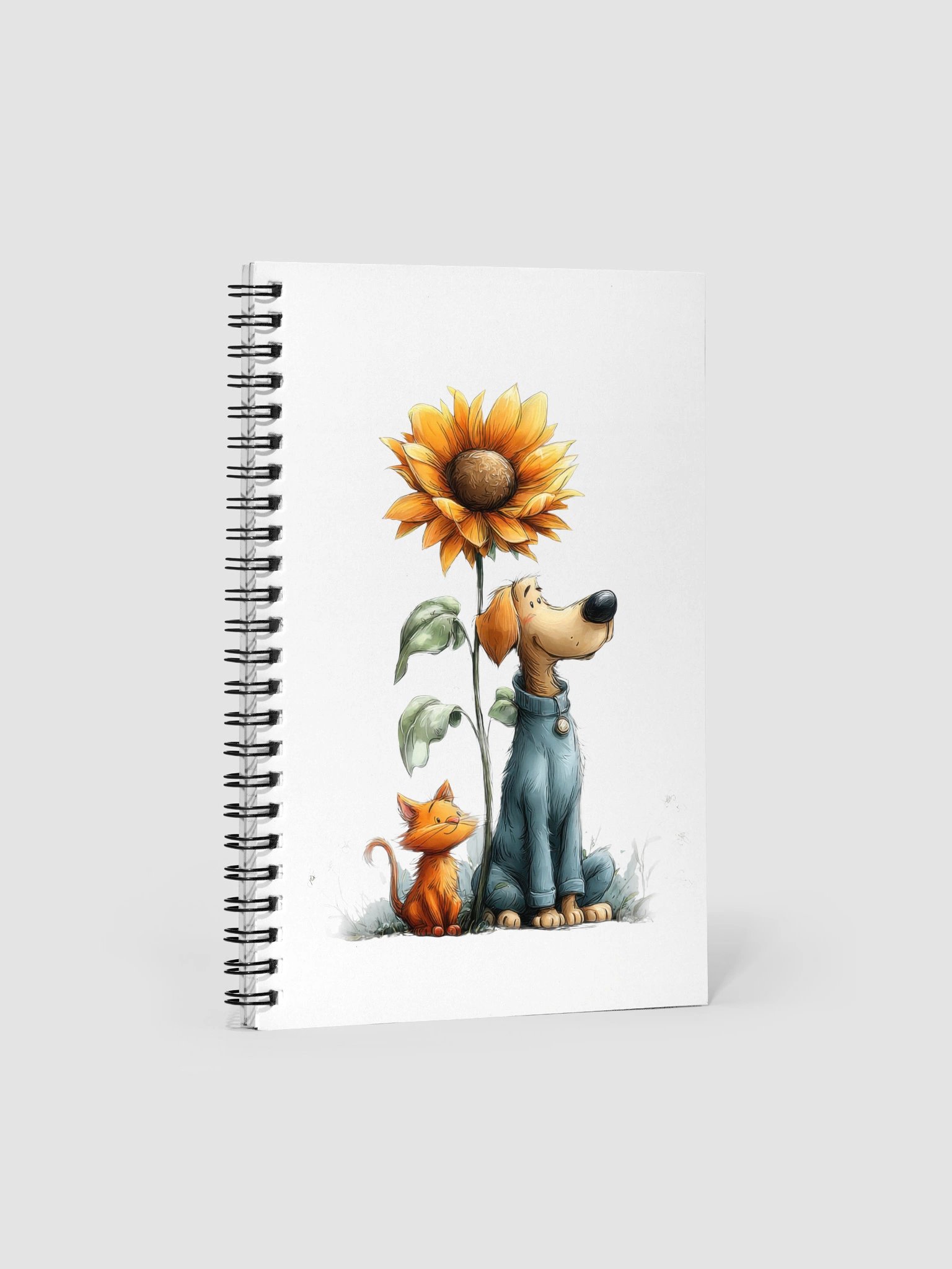 Sunflower Dog and Cat Spiral Journal product image (1)