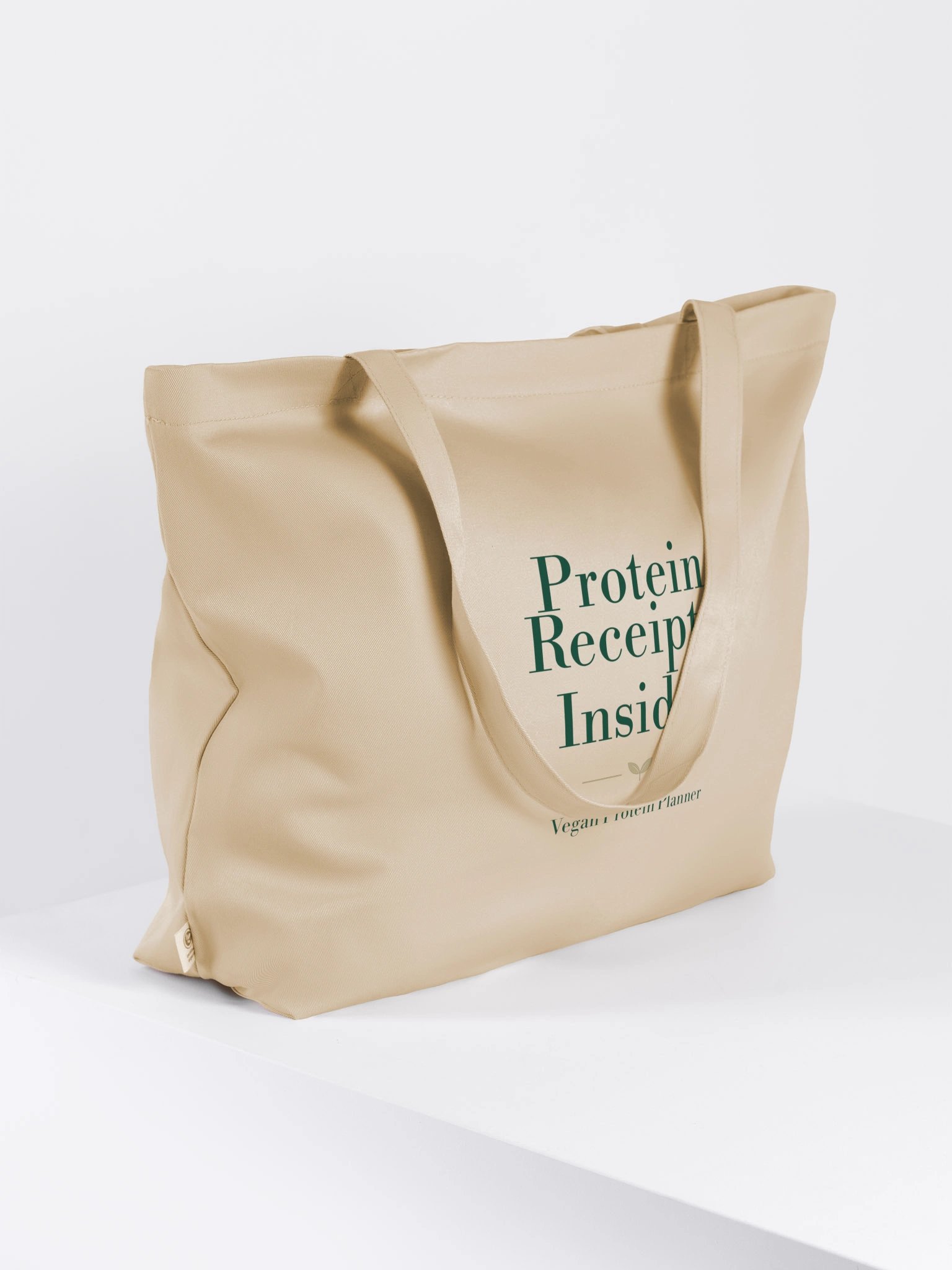 Protein Receipts Inside Organic Cotton Tote Bag – Natural product image (3)
