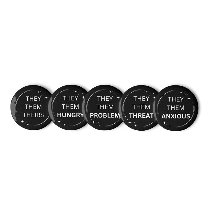 They/Them Pronouns - White on Black product image (1)