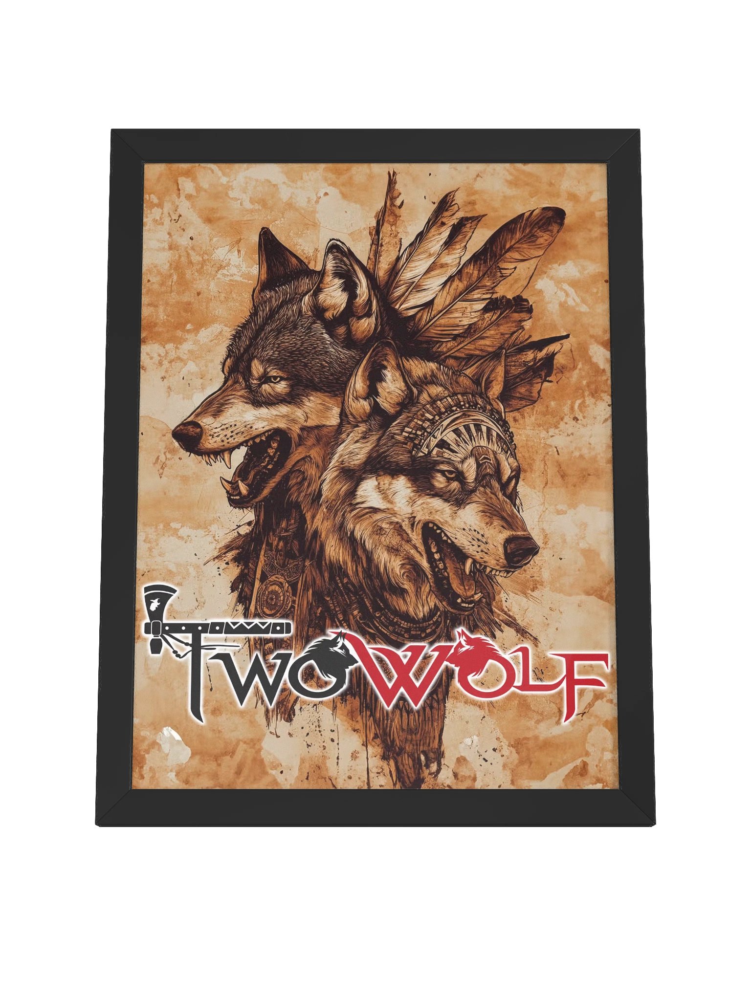 Framed Two Wolf Art poster product image (4)