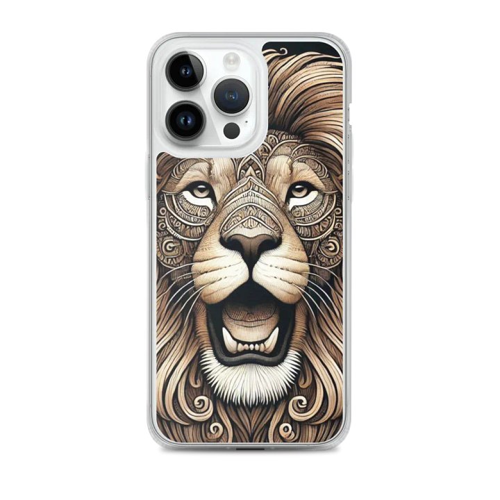 MagSafe® Clear Case for iPhone® | AI-Designed Male Lion Mandala Motif product image (2)