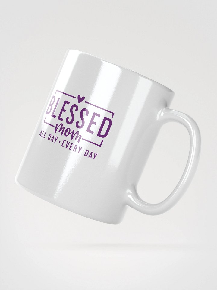 Blessed Mom Mug | Elegant Script Design with Heart | Mom Life Every Day product image (5)