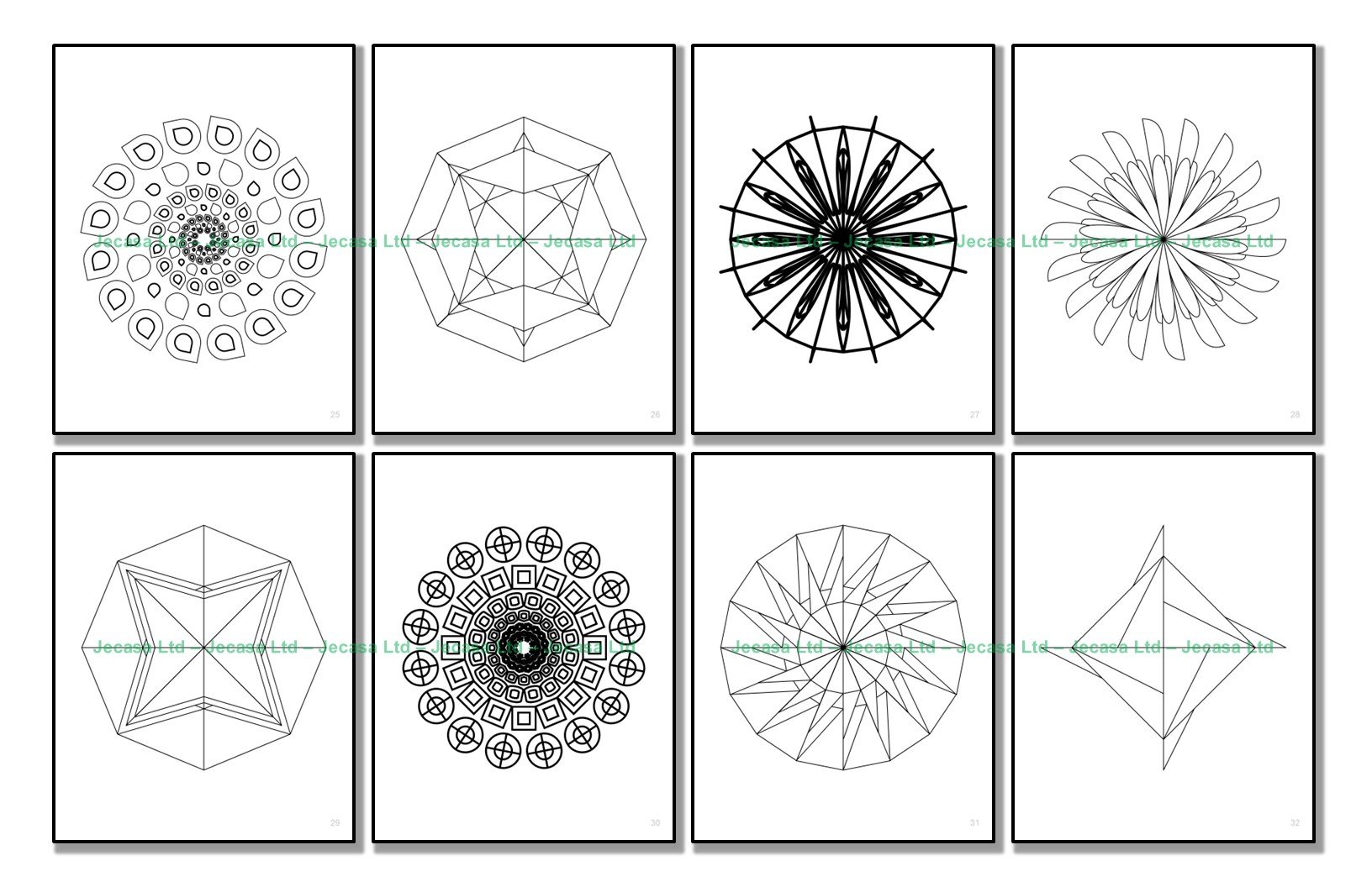 100 Geometric Mandala Coloring Pages | PDF | Digital File | Series GM2025 Vol. 8 product image (6)