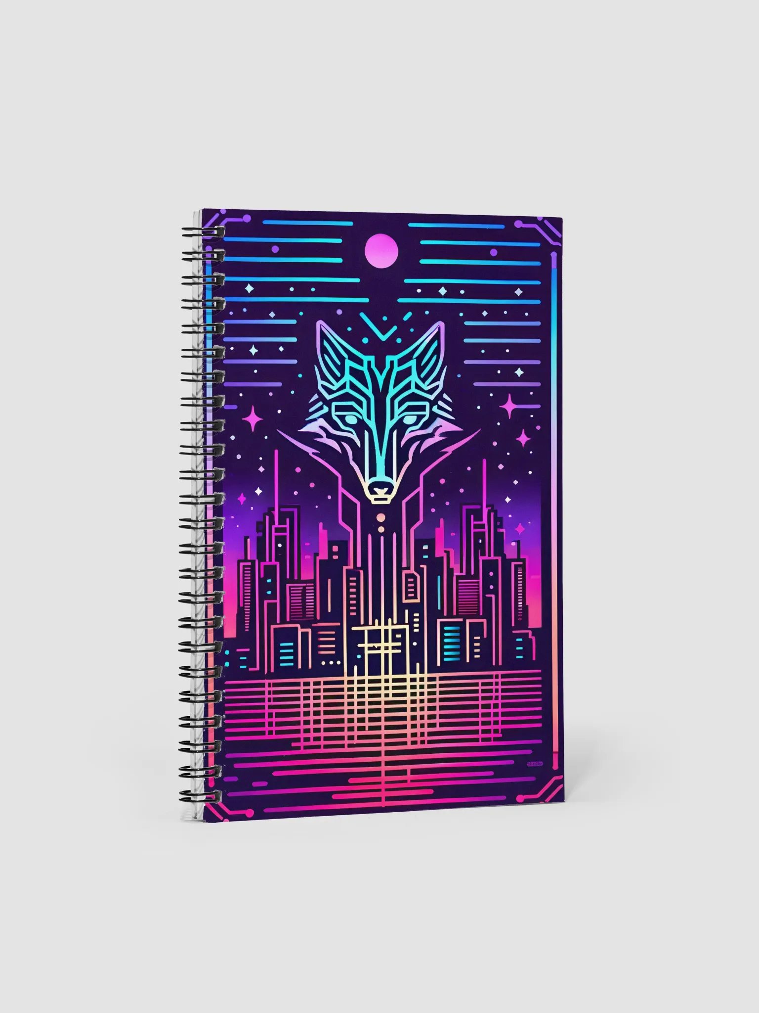 Cyberpunk Wolf Spiral Notebook product image (1)