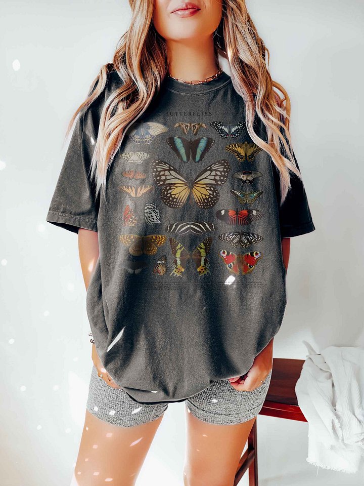Vintage Butterfly Illustration Shirt – Dark Academia Insect Collage Tee, Nature Entomology Graphic product image (2)