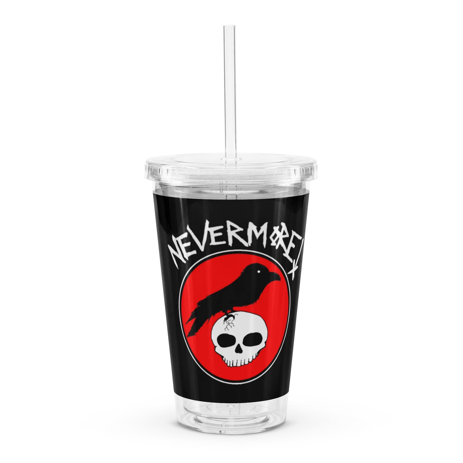 "Nevermore" Clear Plastic Tumbler With Straw product image (4)