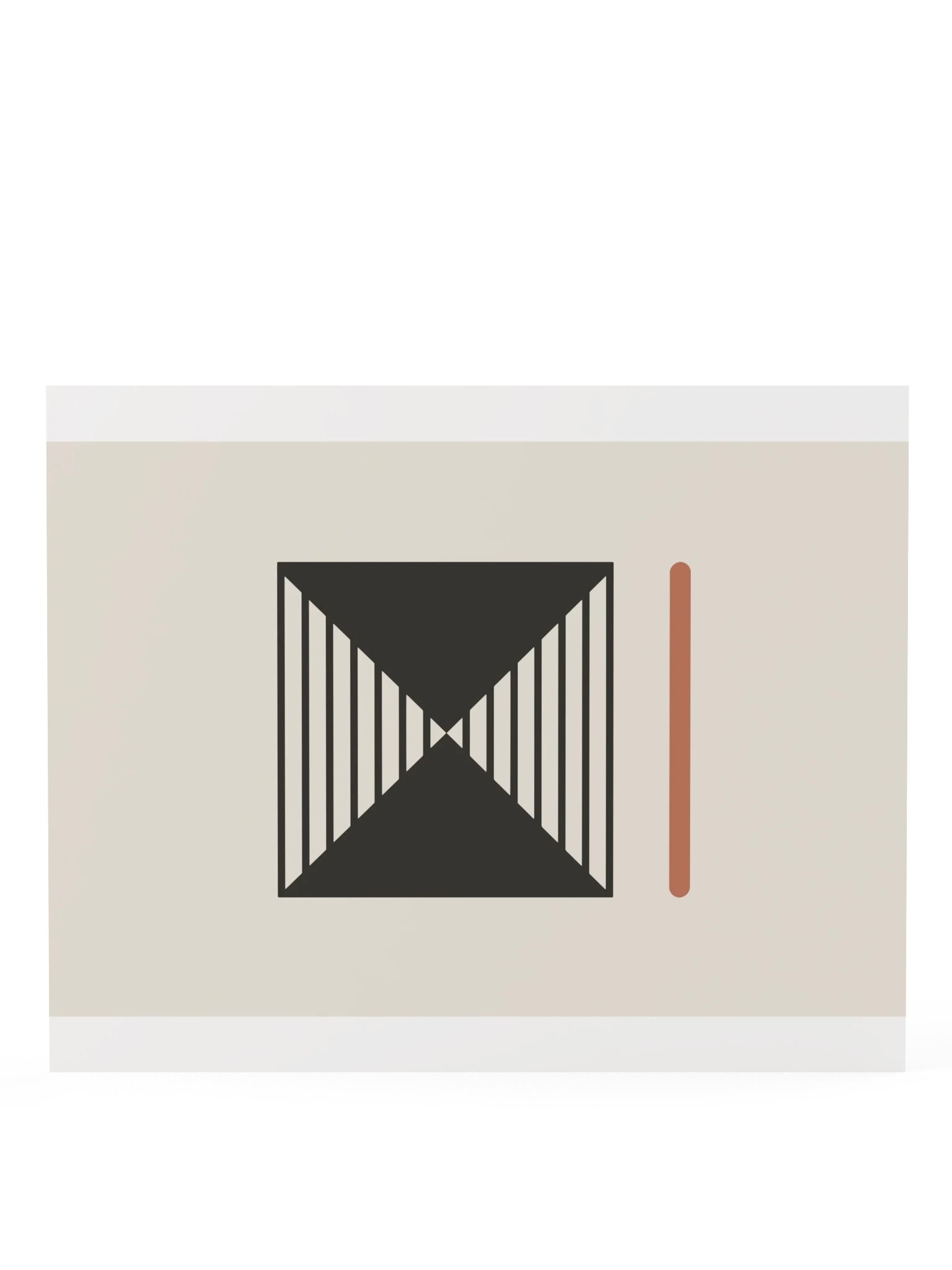 Geometric Hourglass Line Print | Black and Clay Bathroom Wall Art product image (8)