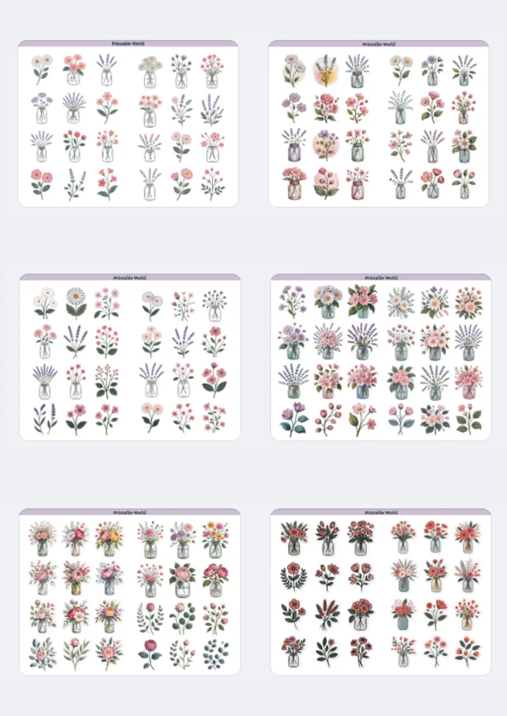 Flowers Sticker Pack (Minimalist Style) product image (2)