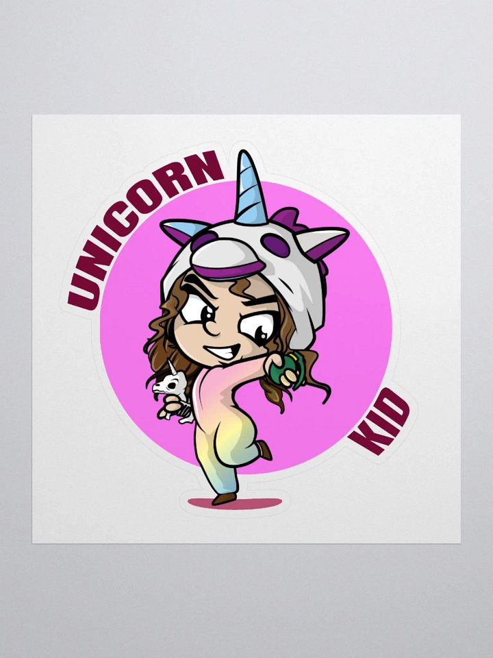 Unicorn Kid Kiss-Cut Sticker Pink product image (1)