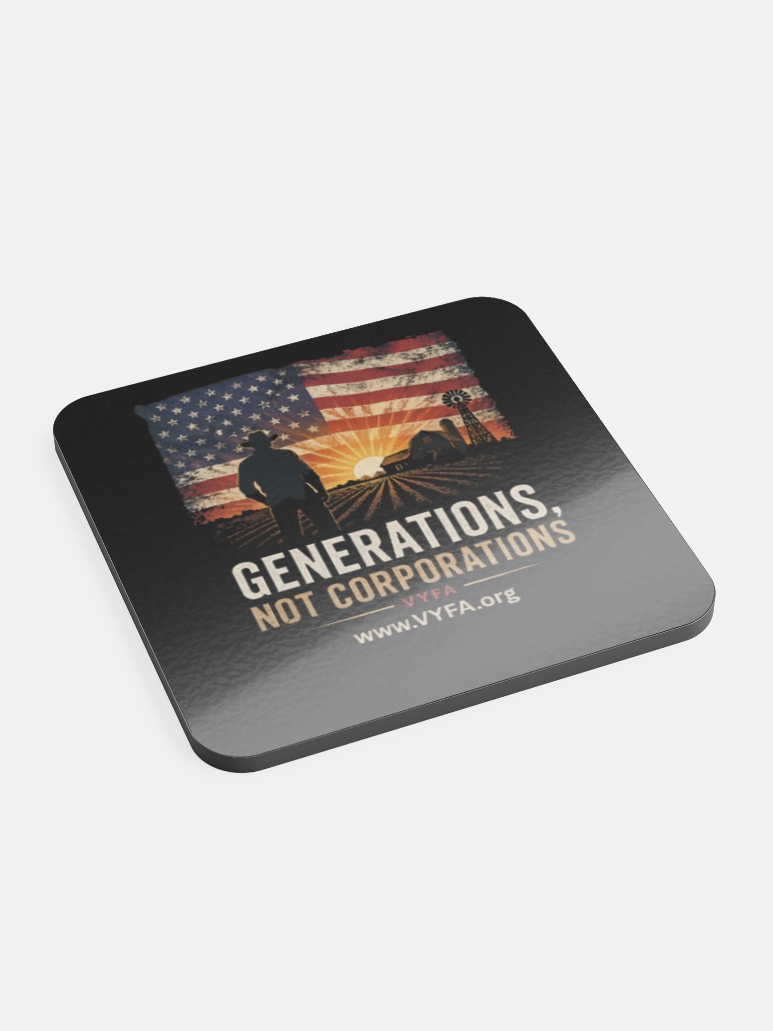 Generations Not Corporations Cork Coaster product image (2)