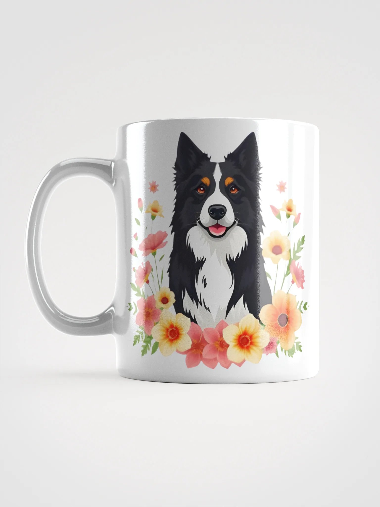 Floral Border Collie Mug product image (16)