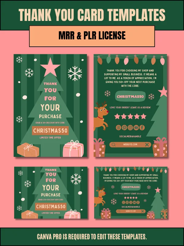 Coquette Christmas Thank You Cards for Customers product image (7)