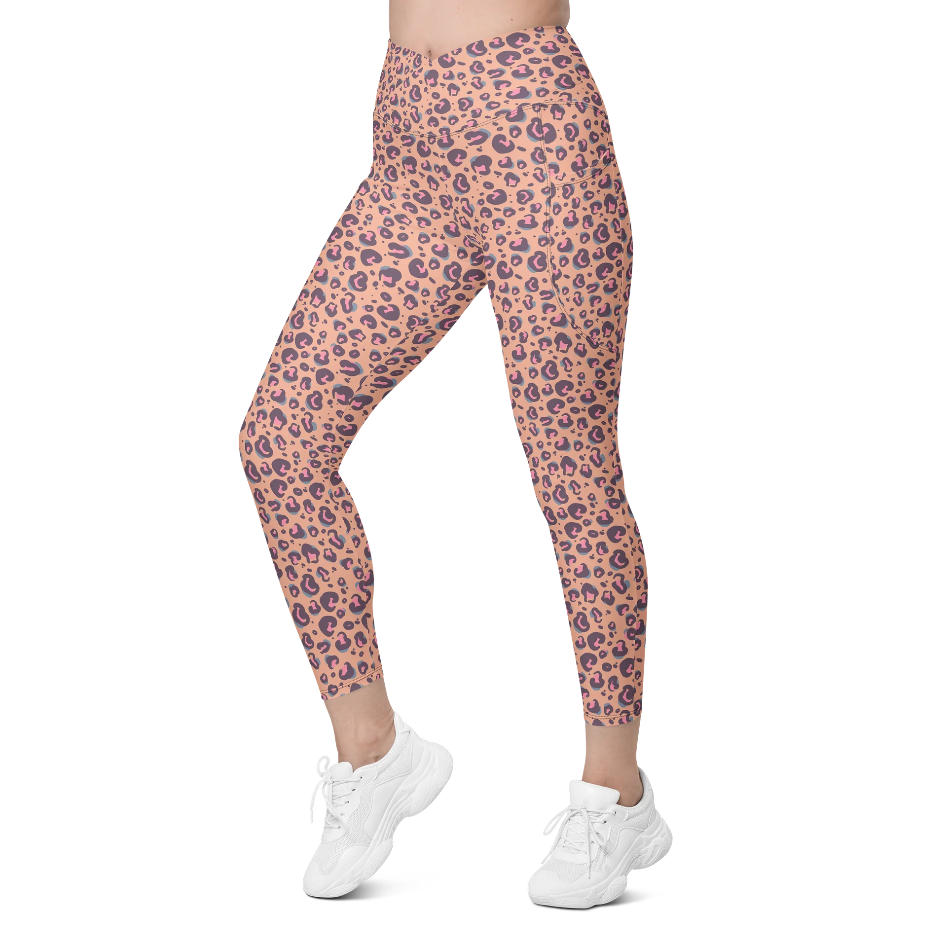 Unique Design Crossover Leggings with Bold Leopard Print product image (5)