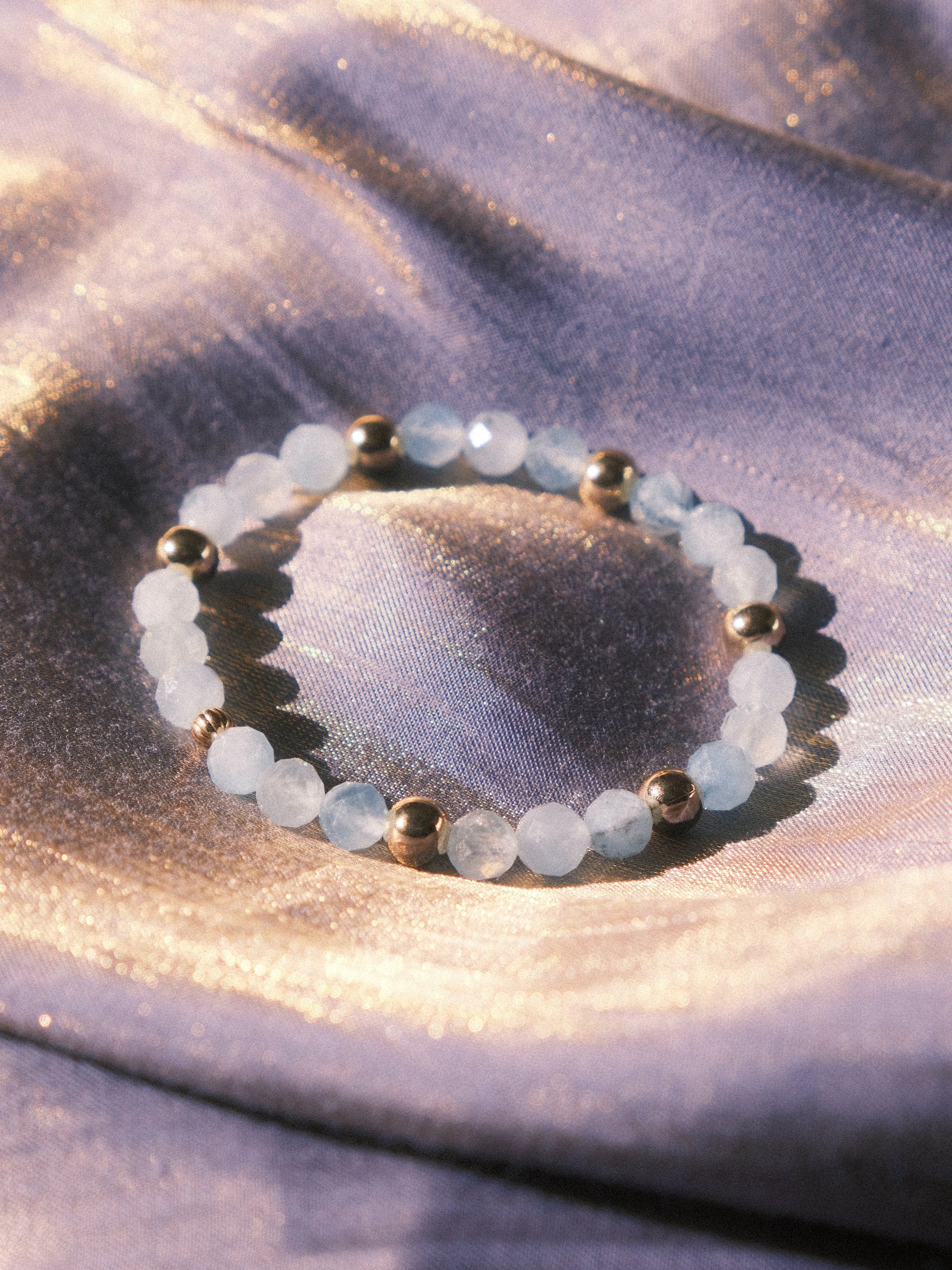Sensitive spirit - Aquamarine stretch bracelet (A) product image (1)