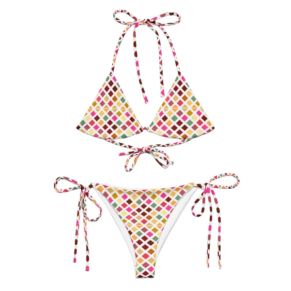 Colorful Square Pattern Design String Bikini - v4 product image (6)