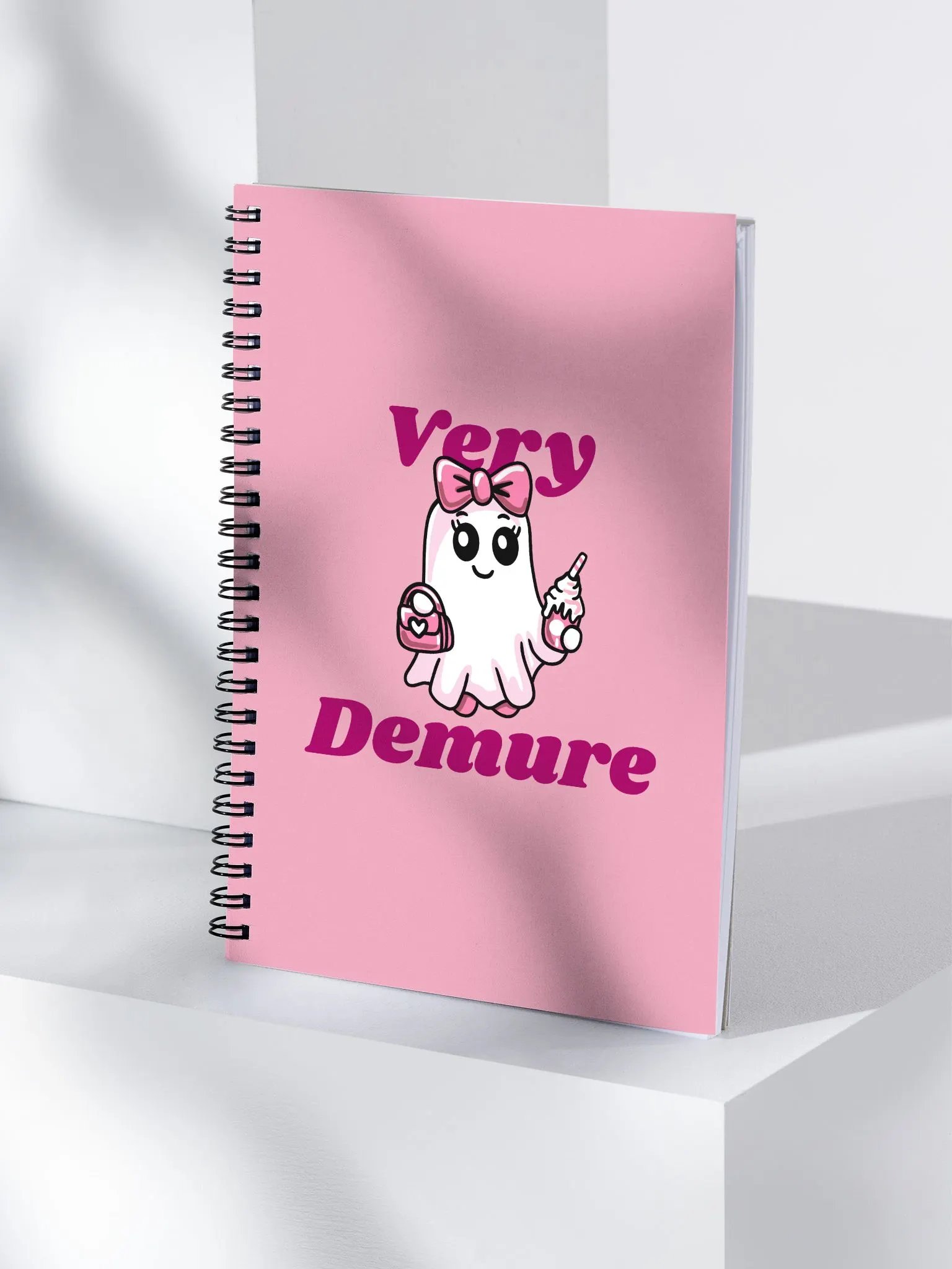 Very Demure Cute Ghost Dotted Spiral Notebook product image (3)
