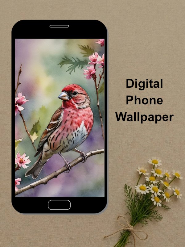 Purple Finch Phone Wallpaper product image (1)