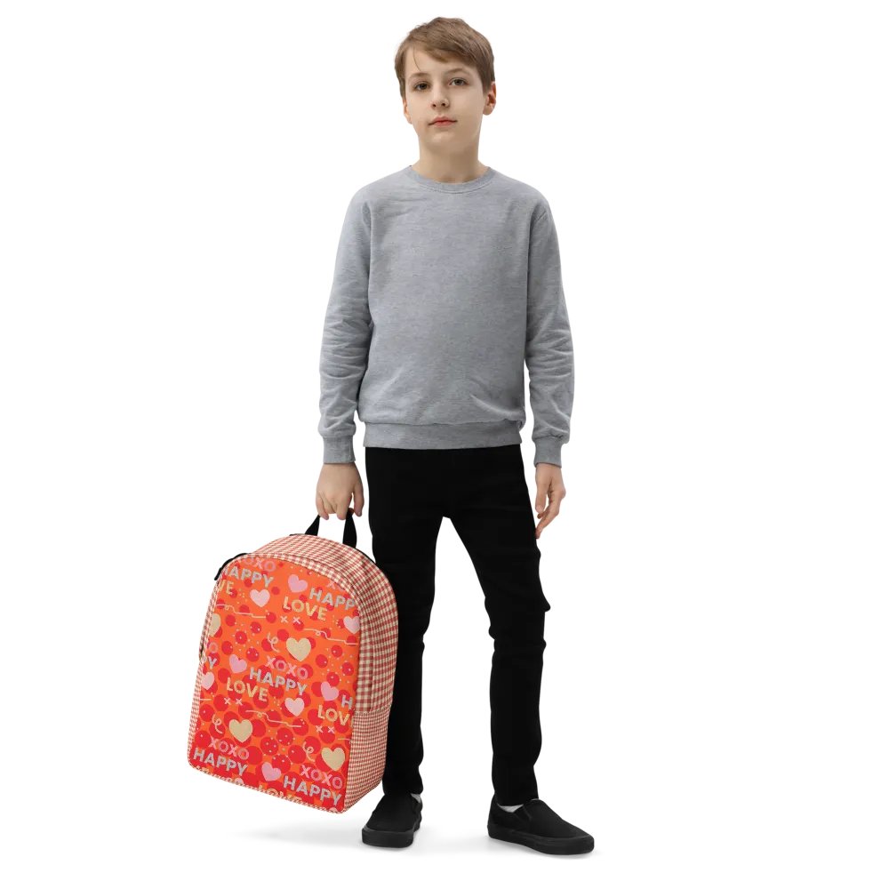 XOXO, HAPPY, LOVE Orange Circle/Gingham Backpack product image (5)
