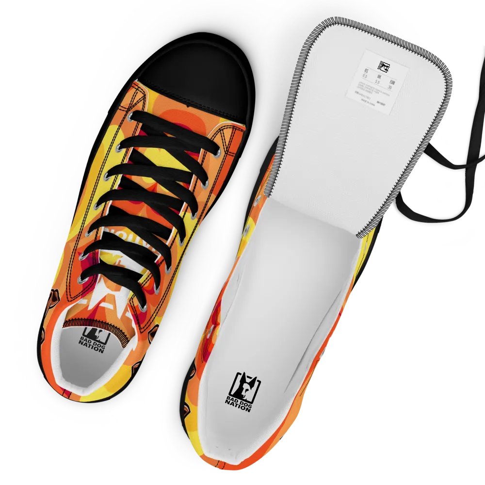 Boxer Angry Pup - Women's High Top Canvas Shoe product image (11)