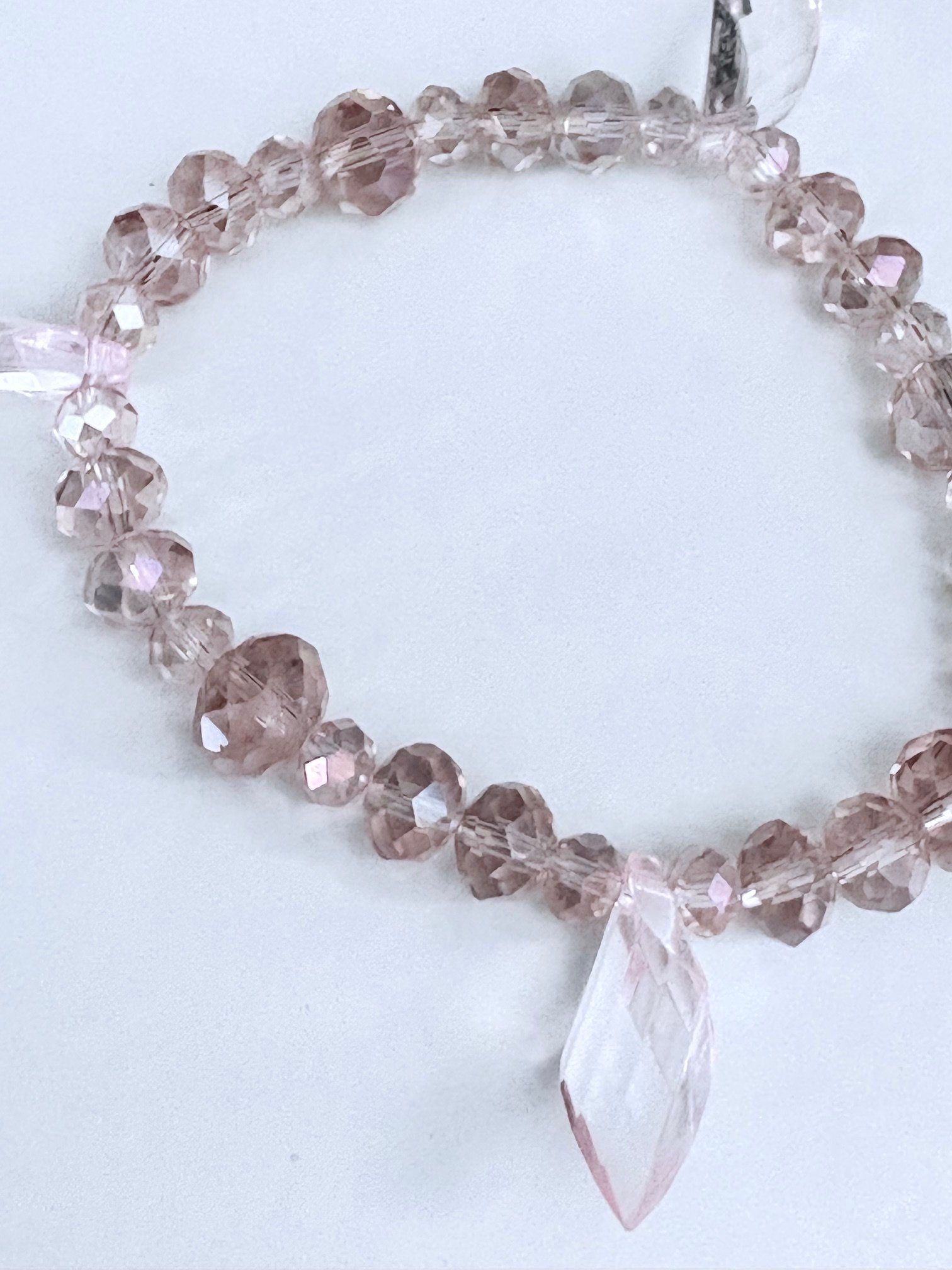 MFD-00051 | Blush Crystal Radiance | Faceted Glass Bead Bracelet | Handmade 7.5" Coastal Charm | by Monique Faella Designs™ product image (4)